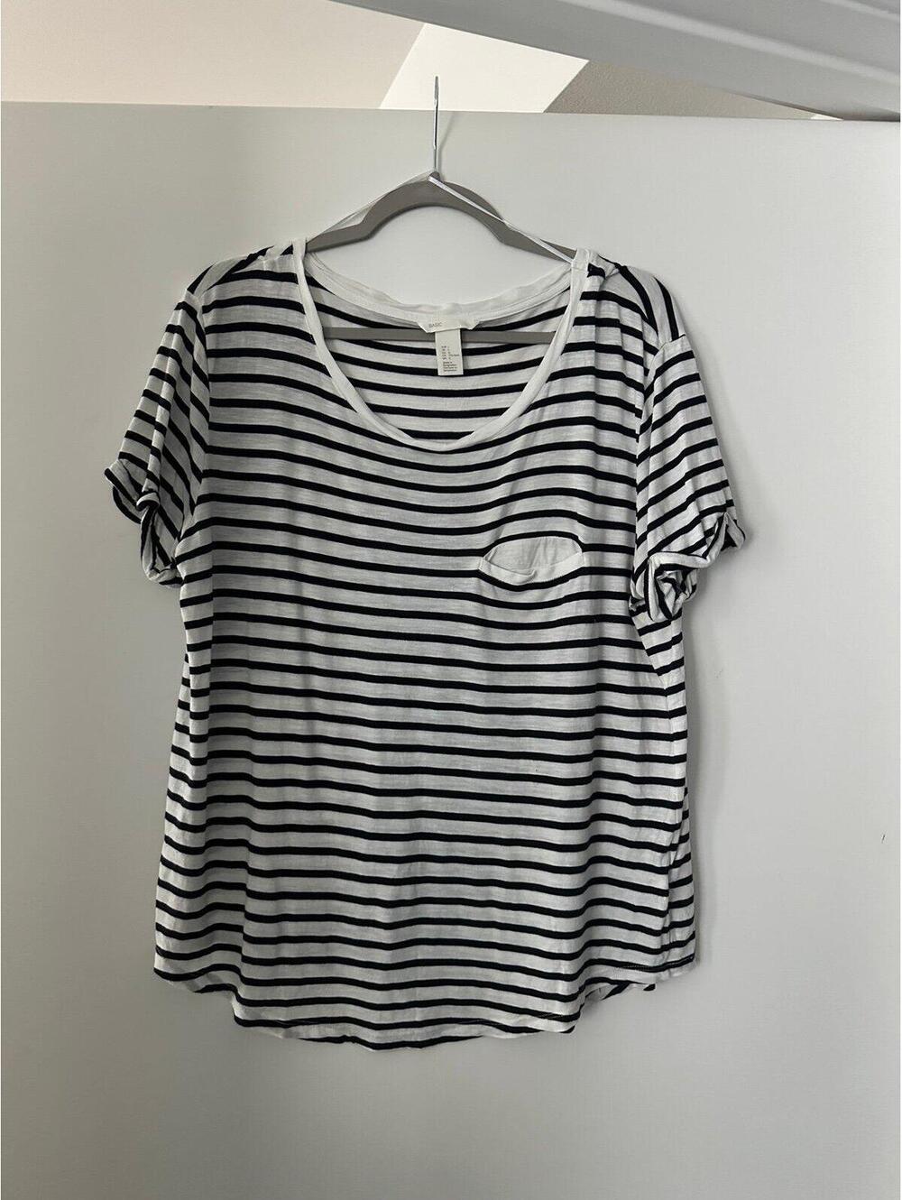 H&M Black and White Striped Shirt
